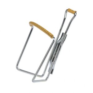 PORTE BIDON ZEFAL VINTAGE ACIER CHROME AVEC GAINAGE CUIR 80 GR