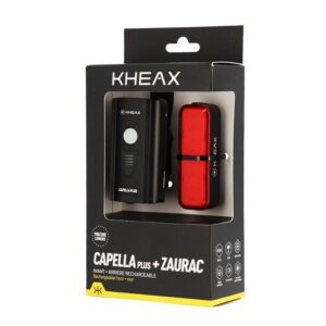 ECLAIRAGE VELO AV+AR RECHARG. KHEAX CAPELLA PLUS / ZAURAC 900 / 300L FIXATION CINTRE LED